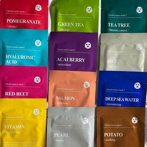 New Dermal Facial Masks Bundle/Set of 12!